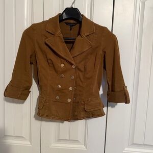 WHBM Brown Snap-Front Pret Blazerette